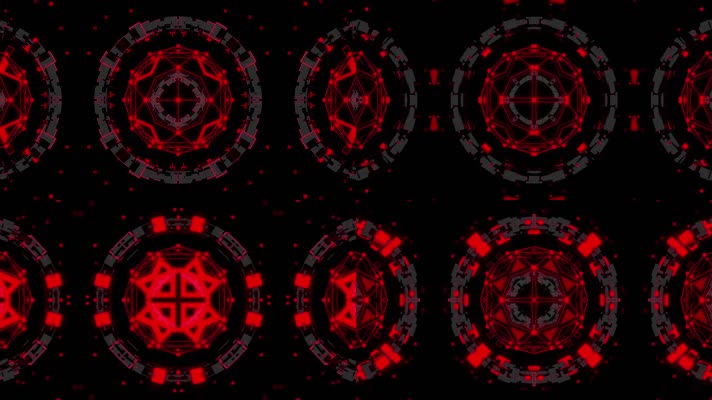 4组红色主题光效万花筒背景