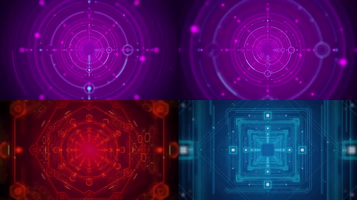 3组时尚空间隧道穿梭背景