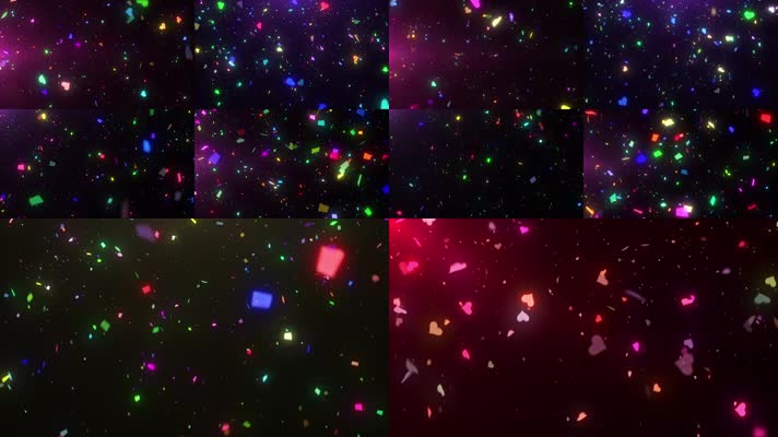 6款彩色心形纸片合集