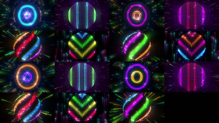 4款彩色霓虹节奏灯光