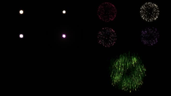 5组艳丽烟花缤纷绽放喜庆