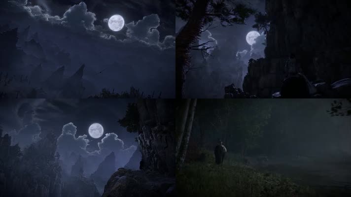 夜光峡谷雄鹰翱翔月光探索者