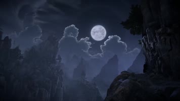 夜光峡谷雄鹰翱翔月光探索者