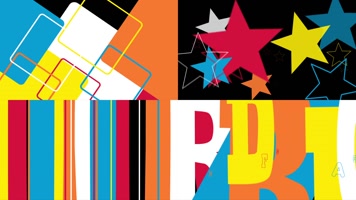 缤纷卡通元素转场带通道10段