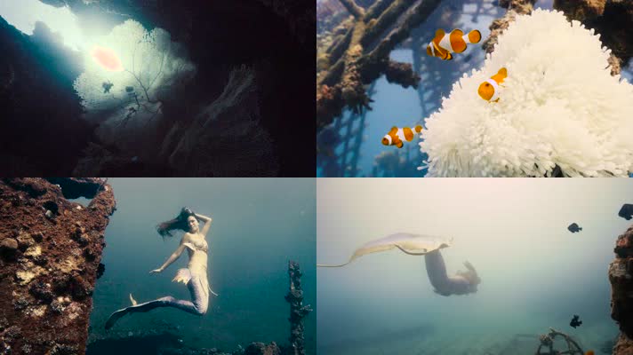 4K 海底人鱼主题婚纱摄影