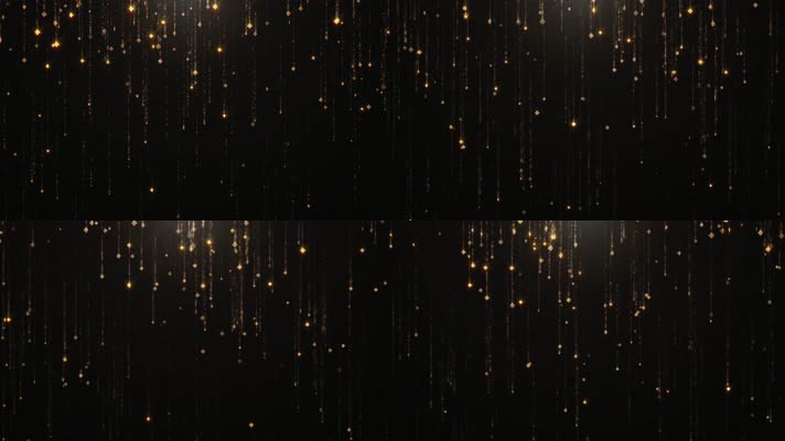 4K全息黄金粒子雨颁奖年会背景视频