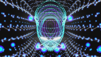 蓝色线条粒子光线 