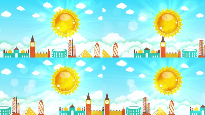 阳光卡通背景循环