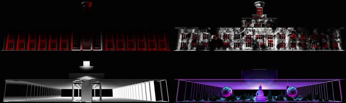 4K全息3d抽象几何图形立体投影