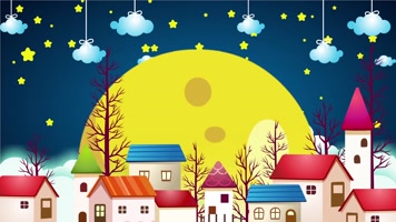 梦幻月亮卡通背景循环