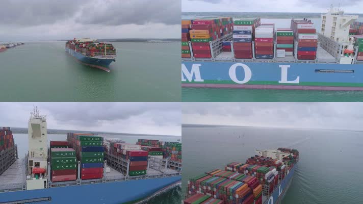 4K万吨货运轮船货轮集装箱国际贸易