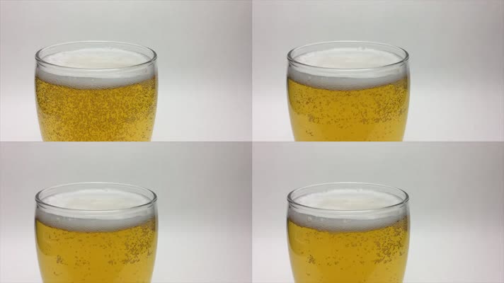璃杯倒入啤酒特写镜头 