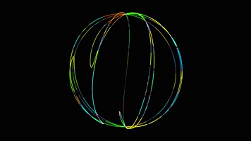 4K彩色粒子线条球体vj视频