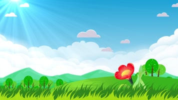 卡通清新自然花草背景循环