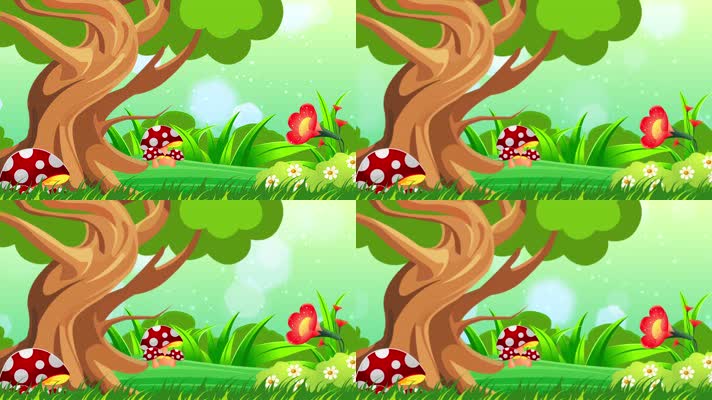 卡通森林舞台背景循环