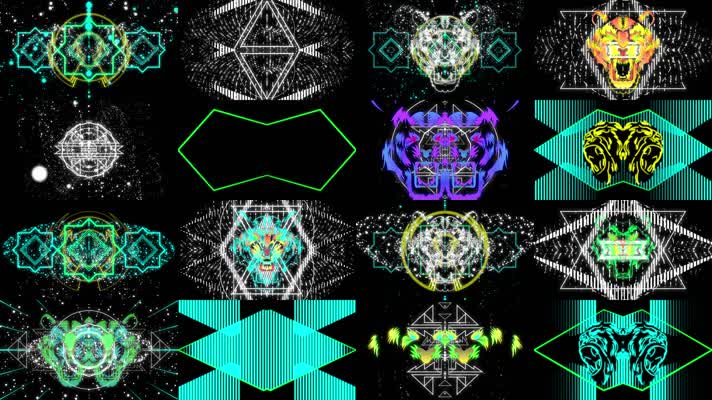 4组酒吧霸气虎头节奏带通道