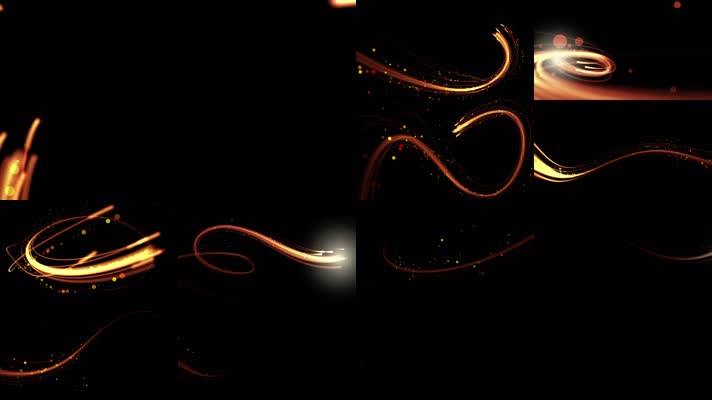 4组金色粒子光束轨迹