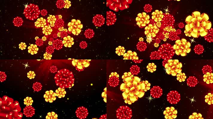 3组金色拉丝花瓣晚会背景