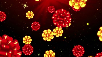 3组金色拉丝花瓣晚会背景