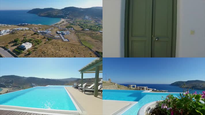 4K希腊爱琴海米科诺斯群岛别墅酒店