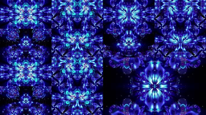 6组大气蓝色荧光花瓣