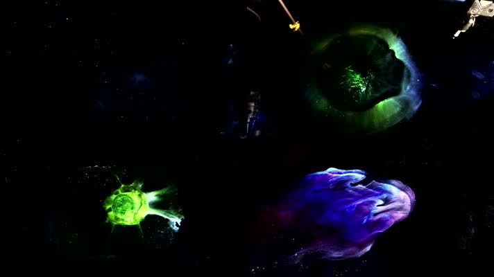 4K 绚丽星空水墨舞台背景视频