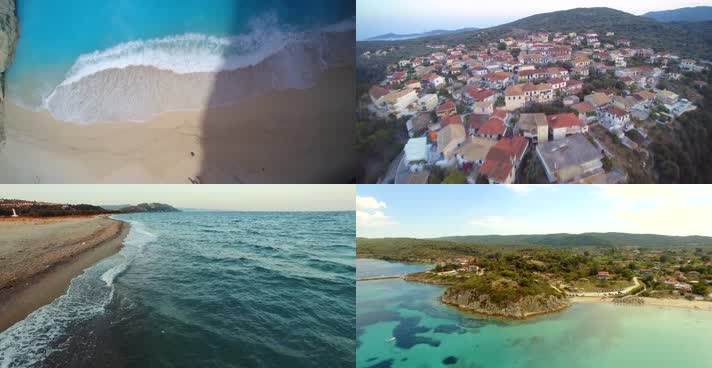 4K希腊壮观海岸线旅游风光