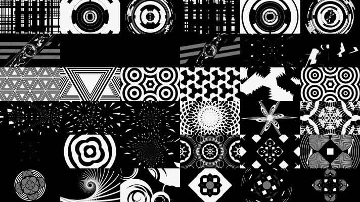30组黑白几何图案