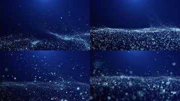 5组蓝色尘埃粒子飞舞