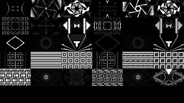 17组黑白爆闪方块线条