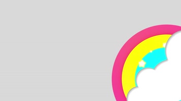 6组原版卡通白云彩虹整套背景