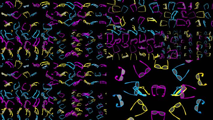 5组激情夏日眼镜VJ带通道循环