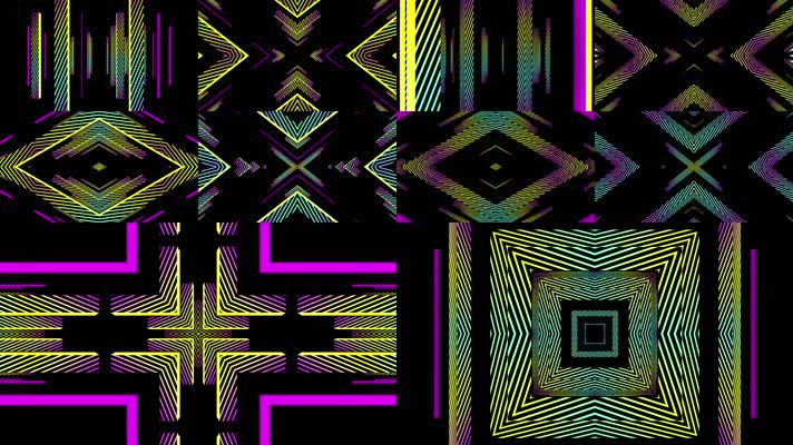 6组几何彩色节奏vj