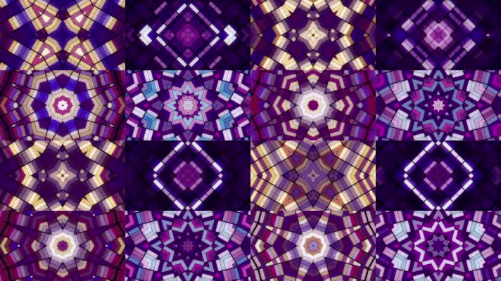 4组万花筒光效灯光旋转VJ背景