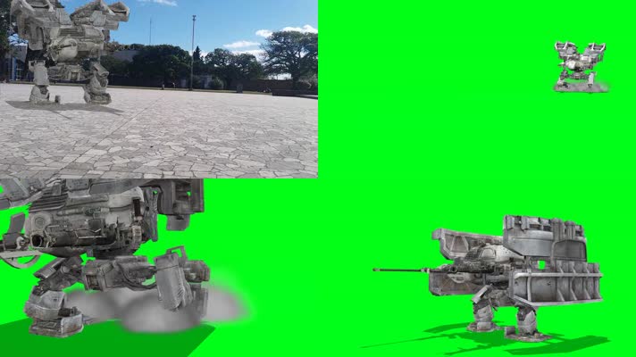 绿屏机器人灰尘特效抠像素材