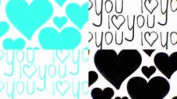 4组快节奏情歌桃心涂鸦快闪