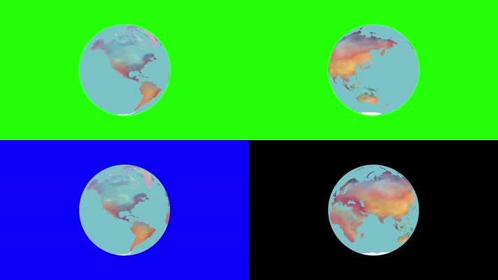 水彩地球抠像特效