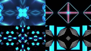 4款绚丽光效荧光万花筒背景