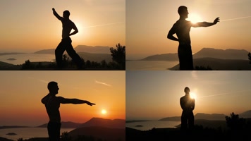 8组中国功夫夕阳剪影 8组中国功夫夕阳剪影