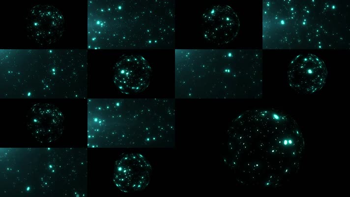 5组荧光雪花飞舞合成叠加