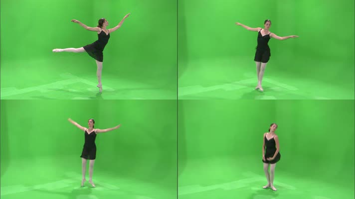女子跳芭蕾绿屏抠像
