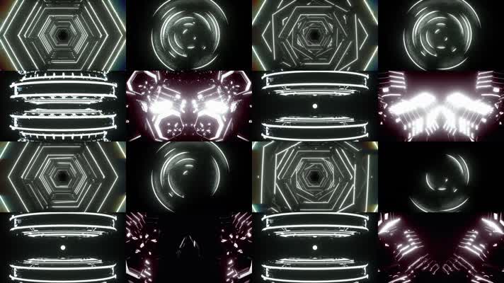 4组节奏光线图案vj背景