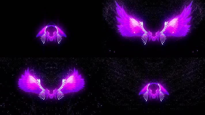 魔幻紫色粒子翅膀