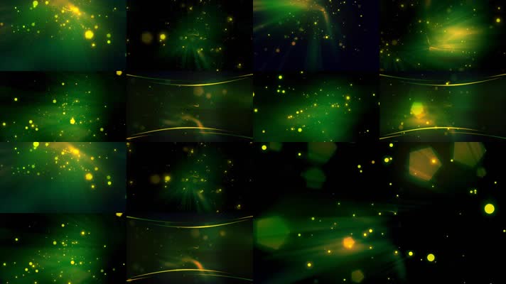 5组优美绿色粒子光斑背景