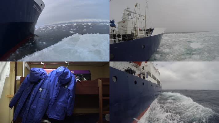 南极科考船只实拍