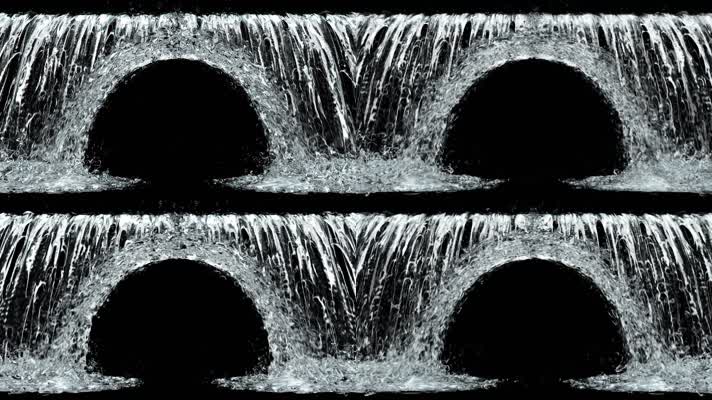 全息投影瀑布水帘洞（循环带通道）