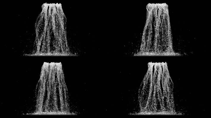 写实流体瀑布特效（带循环通道音效）