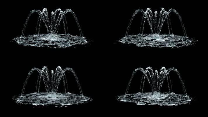 三维流体喷泉水柱（带音效循环通道）