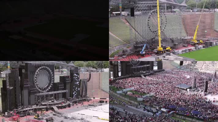 4K大型音乐演唱会场地搭建延时