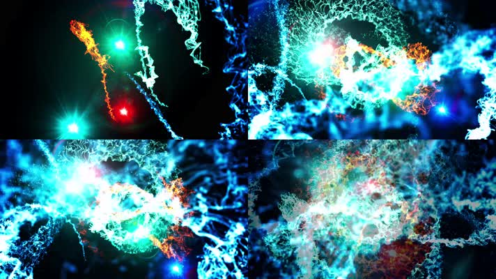 4K创意色彩线条空间旋转